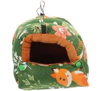 LIGHTAOTAO Casa Colgante para Loros y Periquitos, Hamaca Cálida de Felpa y Algodón, Tamaño S en Verde Bosque, Cama para Pájaros para Jaula, Apta para Invierno y Uso Exterior