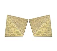 LIGHTAOTAO Cenicero de Metal Dorado Piramidal de 2 Piezas con Tapa, Resistente al Desgaste y Evita la Dispersión de Cenizas, Adecuado para Patio y Decoración del Hogar