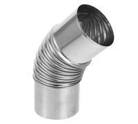 LIGHTAOTAO Codo Tubo de Ventilación Resistente y Duradero de Acero Inoxidable de 45° Color Plata Redirección para Chimenea de Estufa de Camping