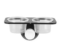 LIGHTAOTAO Comedero para Reptiles Cuenco Doble Ventosas Plato para Tortugas Lagartos y Geckos Accesorio De Alimentación Estable para Terrarios Negros