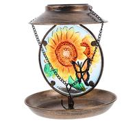 LIGHTAOTAO Comedero Solar para Pájaros de Metal Alimentador Colgante con Vintage para Jardín Bebedero para Decoración de Exterior y