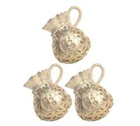LIGHTAOTAO Conjunto de 3 Colgantes de Llavero Vintage de Latón Dorado Grande, Delicados y Huecos, Accesorios DIY para Decoración Retro y Manualidades