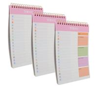 LIGHTAOTAO Cuaderno de Notas de Agenda Diaria sin Fecha con Encuadernación en Espiral, 3 Libros, 52 Hojas Desprendibles, Papel y Metal, Adecuado para Planificación y Organización Personal