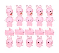 LIGHTAOTAO Figuras Decorativas de Resina Forma de Conejo Rosa Que Brillan Oscuridad, 20 Piezas para Adornos de Escritorio y Decoración Creativa de Mesa