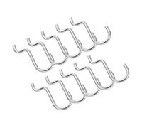 LIGHTAOTAO Ganchos Metálicos para Tablero Perforado de Hierro, 10 Piezas Plateadas, Resistentes y Fuertes para Estantes y Organización Hogar