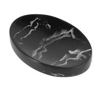 LIGHTAOTAO Jabonera Mármol Resina Diseño con Drenaje para Baño y Cocina Soporte Multifunción para Jabón y Pequeños Objetos Decorativos Fácil Limpieza Color Negro Tinta