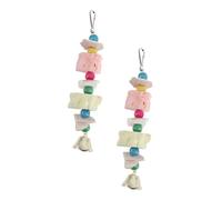 LIGHTAOTAO Juguete Colgante para Pájaros Hueso De Sepia y Madera De Sándalo, 2 Piezas, para Morder y Cuidar La Salud Dental De Loros y Periquitos En Jaula