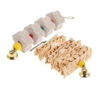 LIGHTAOTAO Juguetes para Masticar de Loro y Bloques de Piedra y Hueso de Sepia 2 Piezas para Moler Dientes y Suplemento de Calcio Color Aleatorio