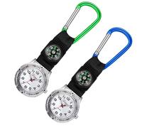 LIGHTAOTAO Llavero Colgante Multifuncional Reloj y Brújula para Senderismo y Escalada, Material Aleación, Diseño Creativo para Mochila o Uniforme de Enfermera, Pack de 2 Piezas