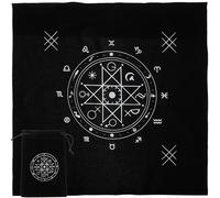 LIGHTAOTAO Mantel de Altar para Lectura de Tarot de 50x50cm en Flannel Negro Bolsa de Cordón para Naipes, Diseño Vintage Clásico Adecuado para Lectura y Adivinación