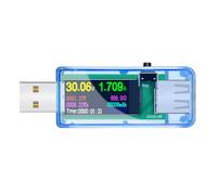 LIGHTAOTAO Medidor de Potencia USB Portátil Voltímetro Amperímetro Digital, Monitor de Carga E Impedancia para Cargadores y Bancos de Energía, Material Abs