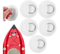 LIGHTAOTAO Parche de Anillo en D de Color Claro 5 Unidades, Almohadilla de PVC Resistente y Flexible para Kayak Inflable, Tabla de Surf y Bote Hinchable, Ganchos de Montaje para Deportes