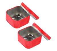 LIGHTAOTAO Tarros Cuadrados De Hojalata para Velas Pequeñas, Latas Metálicas Rojas, Contenedores Resistentes para Hacer Velas, Usos En Decoración del Hogar y Manualidades, Paquete De 2 Unidades