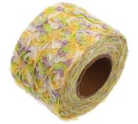 LIGHTAOTAO Tela de Malla Bordada con Flores Pequeñas de Rosa Multicolor para Manualidades, Material de Costura Cómodo Borde de Tela para Cortinas y Manteles