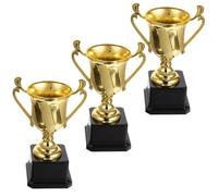 LIGHTAOTAO Trofeo de Premio para Estudiantes en Plástico Dorado, 3 Piezas Diseño Creativo y Durabilidad Estable para Competencias y Juegos Escolares