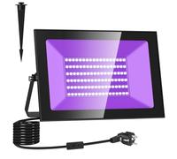 Lightasea 100W Ultravioleta LED 385-400nm IP66 Impermeable Foco Luz Negra para Fiestas Fluorescentes, Discoteca, Halloween, Bar, Navidad, Acuario