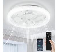Lightasea Ventilador de Techo con Luz, Ventilador Techo con Luz y Mando a Distancia, 3 Temperaturas de Color y 6 Velocidades, Ventiladores de Techo Silenciosos para Salones y Dormitorios