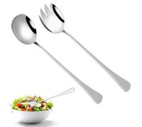 LightBeacon 2 Piezas Juego de Cubiertos para Ensalada de 28 cm, Cubiertos para Ensalada Acero Inoxidable, Cuchara de Ensalada, Tenedor de Ensalada, para Cocina, Hoteles