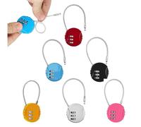 LightBeacon 6 Piezas Candados de Combinación, Candado para Maleta, Candado de Combinación de 3 Dígitos, Candado para Equipaje con Código Numérico para Viajes, Mochilas, 6 colores