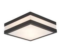 Lightbox Plafón de exterior 9 x 29 cm | Plafón y aplique de exterior 2 llamas | para patio o caseta de jardín | 2 tomas E27 | de acero inoxidable/plástico en antracita/blanco