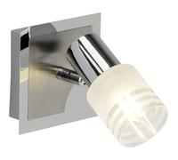 Lightbox Foco de pared Basic - 15 x 11 x 15 cm - foco de pared funcional con pantalla de cristal mate y cabezal orientable - incl. LEDs - E14, max.W- de metal/vidrio - en hierro/cromo/blanco