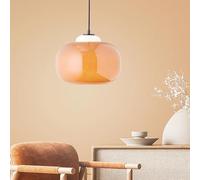 Lightbox Hängelampe Glas orange, mundgeblasen, Ø 30 cm Lampe | Lámpara colgante, Ø 30 cm, altura 128,5 cm, E27, máx. 60 W, cristal/metal