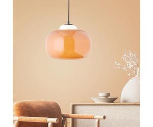Lightbox Hängelampe Glas orange, mundgeblasen, Ø 30 cm Lampe | Lámpara colgante, Ø 30 cm, altura 128,5 cm, E27, máx. 60 W, cristal/metal