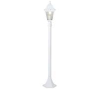Lightbox lámpara de camino antisalpicaduras - lámpara de pie de exterior - 1 x E27 máx. 40W - para el jardín - de metal/vidrio - en blanco - 1m de altura