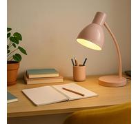 Lightbox Lámpara de escritorio, apta para bombillas E14, máx. 20 W, 43 cm de altura, metal, rosa, diseño escandinavo moderno, ideal para mesilla de noche, habitación infantil, despacho en casa