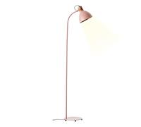 Lightbox Lámpara de pie cabezal giratorio e interruptor | 150 x 25 x 35 cm | Lámpara de lectura escandinava de árbol de caucho | Casquillo E27 | De metal/madera en color rosa claro