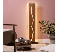 Lightbox Lámpara de pie LED lámpara de pie con barra de madera rústica e interruptor de pie - color de la luz: 3000 K y luminosidad: 2300 lm - 120 cm de altura y 33 cm de longitud - fabricada en