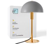 Lightbox Lámpara de sobremesa seta glamurosa lámpara de sobremesa con interruptor - 40 cm de altura y 20 cm de diámetro - para el dormitorio - casquillo E14 - máx. 28 W - de metal en color