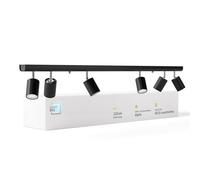 Lightbox Lámpara de techo LED 6 llamas | foco de techo con focos orientables | lámpara para salón, cocina o dormitorio (interior) | 6 x casquillo GU10 | de metal en negro