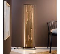 Lightbox LED Stehlampe schwarz - Stehleuchte Holz 120 cm mit Fußschalter - Standlampe Wohnzimmer warmweiß 3000K - 2300 lm inkl. LED
