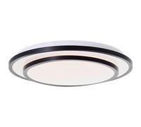 Lightbox LED Wand- & Deckenlampe mit schwarzen Rahmen & warmweißer Lichtfarbe (3000 K) | Ø 34 cm | 2400 lm | Deckenleuchte | LED integriert | 24 W | aus Metall/Kunststoff in Schwarz/Weiß