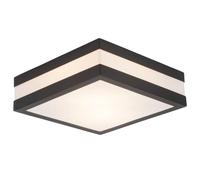 Lightbox Plafón de exterior 9 x 29 cm | Plafón y aplique de exterior 2 llamas | para patio o caseta de jardín | 2 tomas E27 | de acero inoxidable/plástico en antracita/blanco