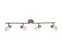 Lightbox Tubo proyector orientable estilo Lauhaus - 15 x 81 x 17 cm - proyector de techo con pantallas de cristal color champán - orientable - 4 x E14, máx. 40 W - de metal/vidrio - en colores