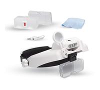 Lightcraft Lupa de Diadema LED Profesional con Aumento de Dos Placas y Lupa, LC1769USB