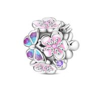 LIGHTDOG 925 Pulsera de Plata Casual Beach Charms y Pulsera Europea Compatible con Pandora Pulsera de Encanto de la Mujer