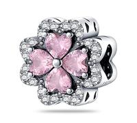 LIGHTDOG 925 Sterling Silver Charm Bracelet with Heart Beads Compatible with European Bracelets for Women Girls Pandora Charm Bracelets