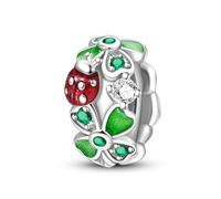 LIGHTDOG 925 Sterling Silver Flower Charm Bracelet, compatible con charms europeos para mujer y pulseras Pandora.