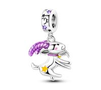 LIGHTDOG Mujer 925 Charms de Plata para Pulseras 12 Zodiac Charms Adecuado para Pulsera Europeas y Pandora Pulseras Collares Compatible Cumpleaños Chapado en Oro Charm