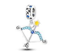 LIGHTDOG Mujer 925 Charms de Plata para Pulseras 12 Zodiac Charms Adecuado para Pulsera Europeas y Pandora Pulseras Collares Compatible Cumpleaños Chapado en Oro Charm