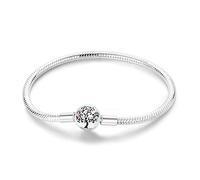 LIGHTDOG Pulseras de cadena de serpiente de plata de ley 925 para Pandora, compatible con abalorios europeos, pulseras de plata para regalo de mujer, 6.7in/17cm