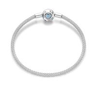 LIGHTDOG Pulseras de cadena de serpiente de plata de ley 925 para Pandora, compatible con pulseras europeas de abalorios para mujeres, regalo para familiares, 6.7in/17cm