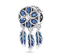 LIGHTDOG Pulseras de plata de ley 925 con cuentas de flores, compatible con pulseras Pandora europeas, regalo para mujer, Plata de ley