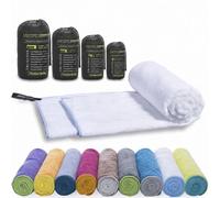LightDry Toalla Deportiva de Microfibra Mochila, Hombres y Mujeres - Secado rápido para Viaje, Playa y baño. Absorbente, Ligera y antibacteriana (200 x 100 cm, Blanco)