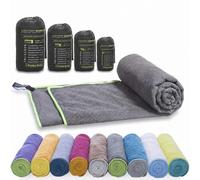 LightDry Toalla Deportiva de Microfibra Mochila, Hombres y Mujeres - Secado rápido para Viaje, Playa y baño. Absorbente, Ligera y antibacteriana (200 x 100 cm, Antracita)