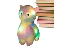 Lighted Alpaca Cuddle Doll - Cute Animal Lamp Plush for Sleep Relaxation Gift | Short Plush Texture Craft, PP Cotton Stuffing Support, Gentle Glow Feature, Home Daycare Nap Partner, Holiday Celebratio