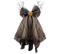 Lighted Black Headband Veil, Cosplay LED Headband, Dark Witch Costume Accessories, Spooky Glowing Halloween Veil 25.98x3.94" for Women and Girls, Halloween Costume Party